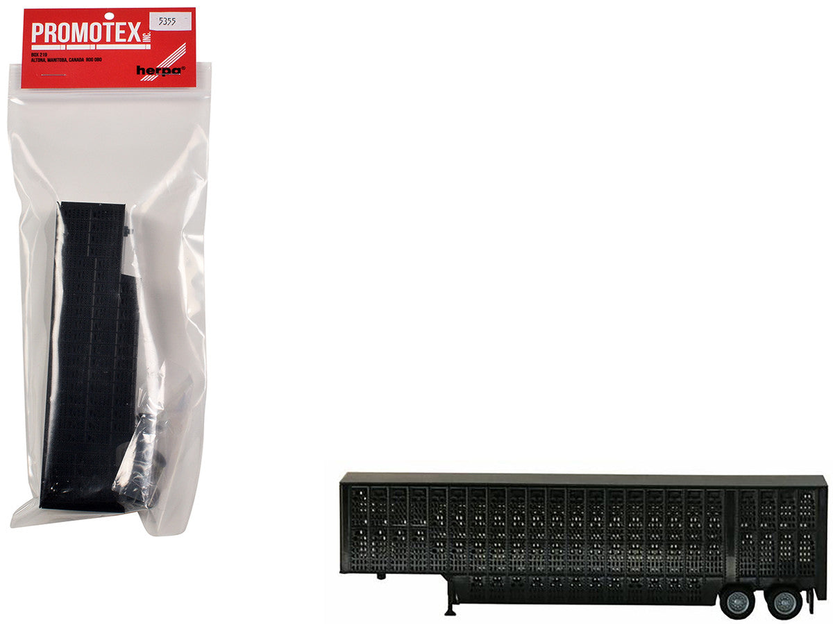 Livestock Trailer Black 1/87 (HO) Plastic Model by Promotex Promotex