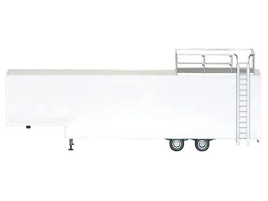 Race Horse Transport Trailer White 1/87 (HO) Plastic Model by Promotex-1