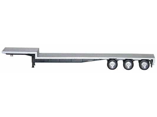 48ft 3-Axle Drop Deck Trailer with Chrome Wheels and Silver Top 1/87 (HO) Plastic Model by Promotex Promotex