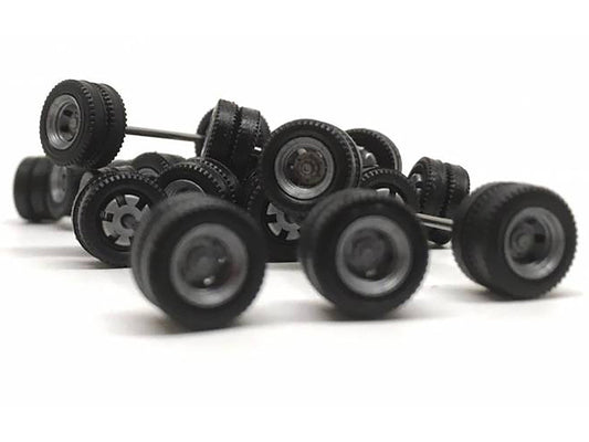 Goldhofer Trailer Wheelsets (12 Sets) 1/87 (HO) Plastic Model by Promotex Promotex