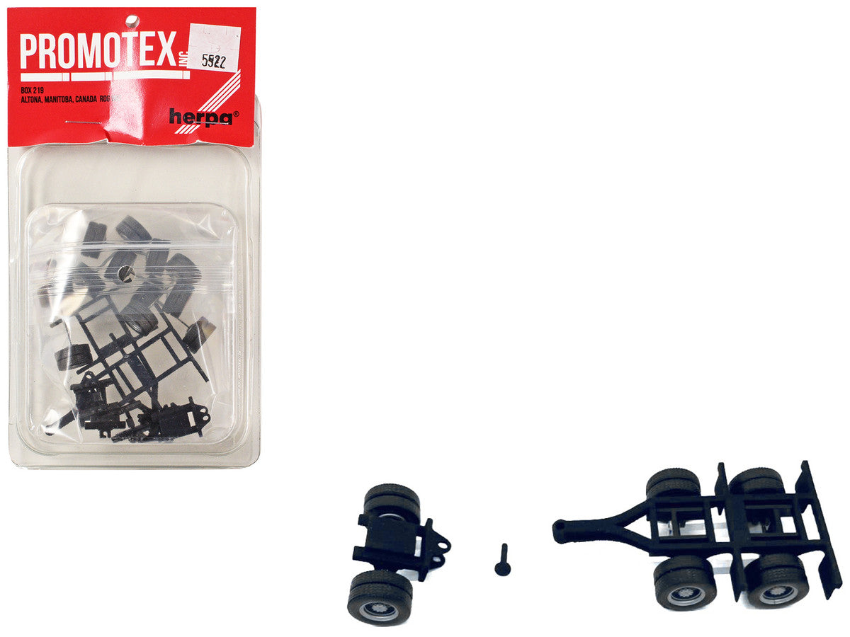 Lowboy Dual Axle Booster with Integrated Rear Axle and Fenders (2 Sets) 1/87 (HO) Plastic Model by Promotex Promotex