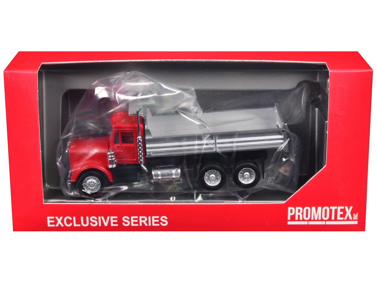 Peterbilt Dump Truck with Red Cab 1/87 (HO) Plastic Model by Promotex Promotex