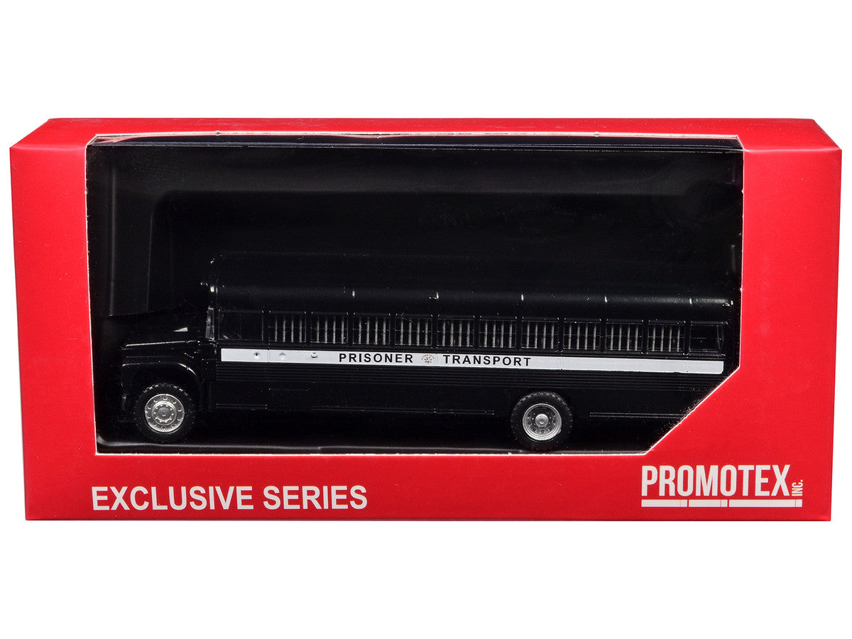 Prisoner Transport Bus Black 1/87 (HO) Plastic Model Car by Promotex Promotex