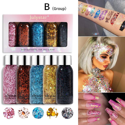 Makeup Blue Sequins Liquid Liquid Eye Shadow Stage Makeup Face Body Sequins Colorful LadyShow.Store