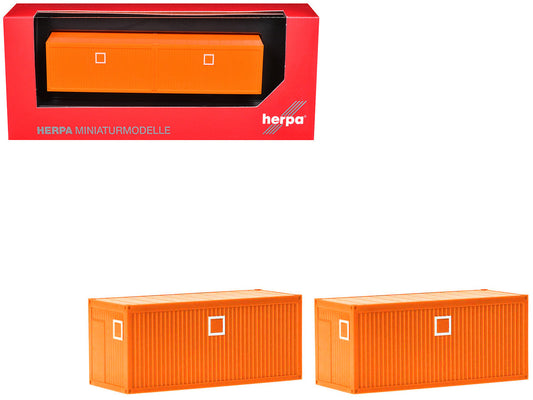 Mobile Offices Orange Set of 2 pieces 1/87 (HO) Plastic Model by Herpa Herpa