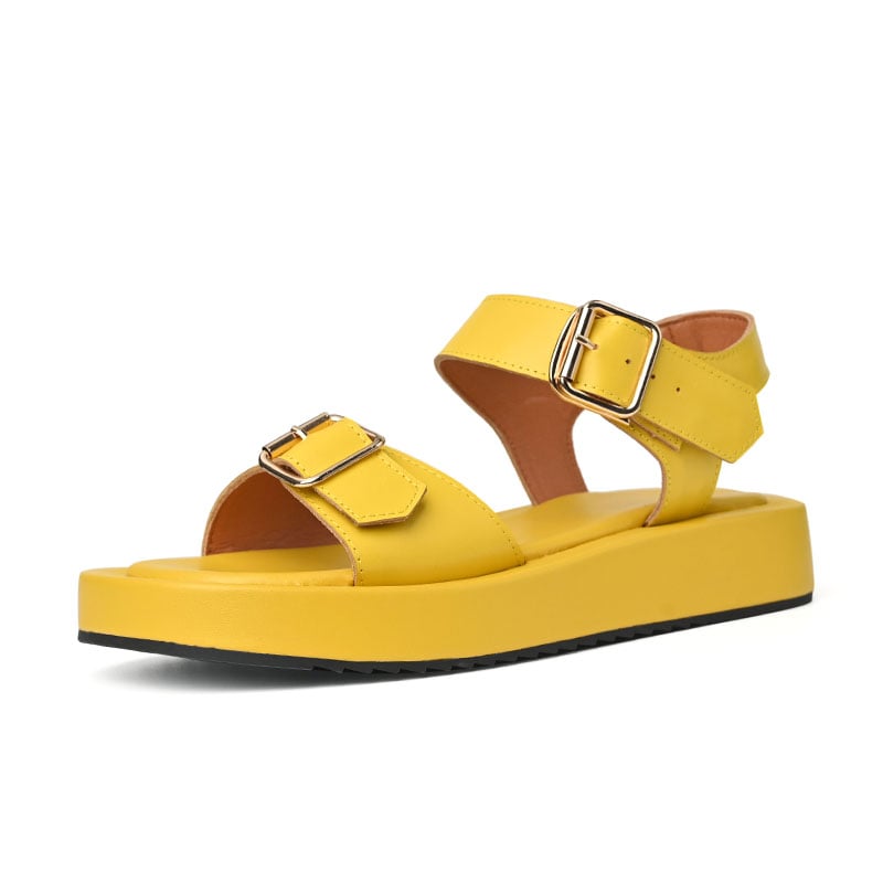 Women's Summer Flat Platform Sandals with Buckle Best YouTube Store