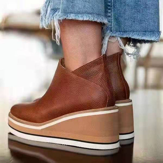 Women's Chelsea Boots Platform High Heel Fashion Boots Plus Size Shoes LadyShow.Store