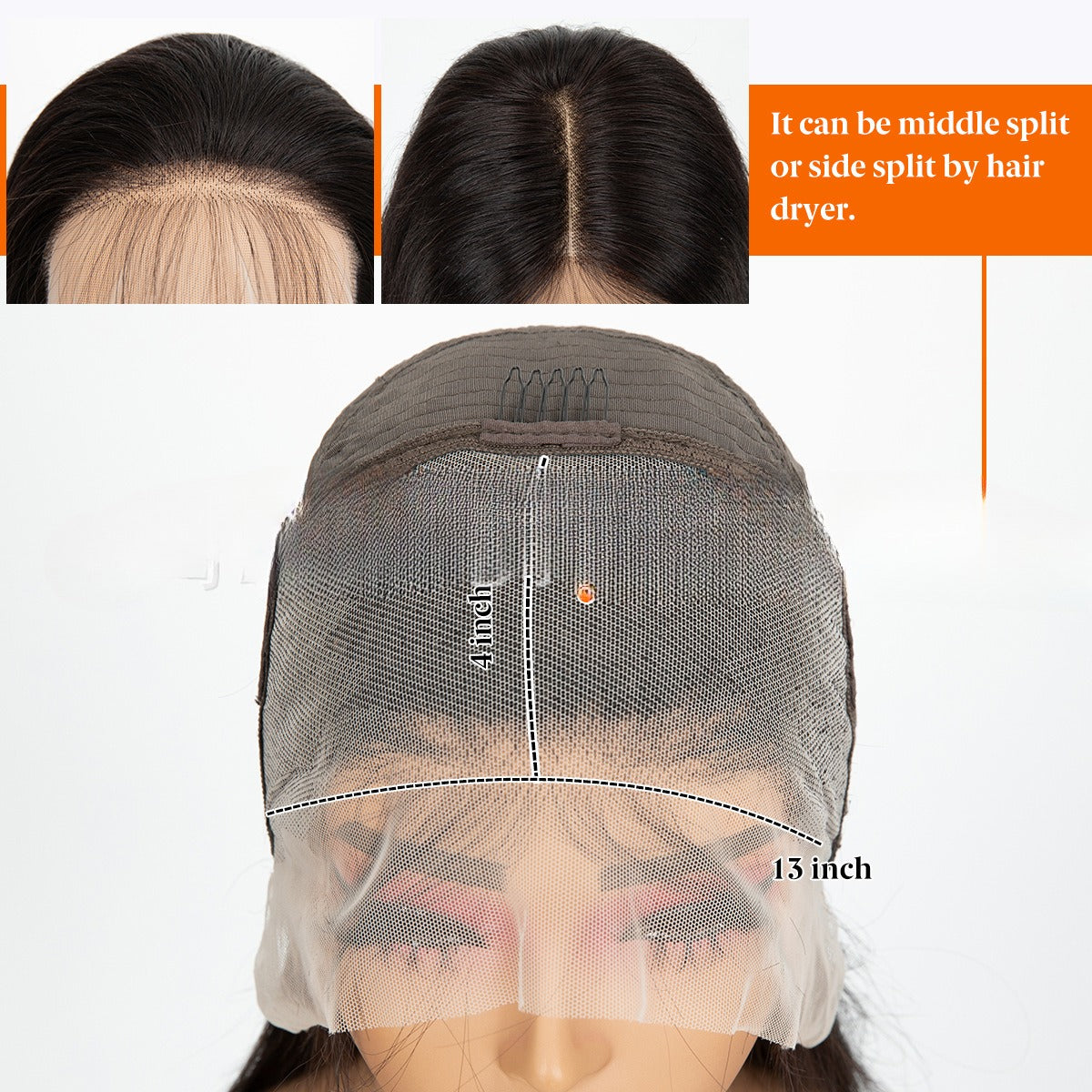 Lace-front Wig With Small Curls, Fluffy And Long Black Hair LadyShow.Store