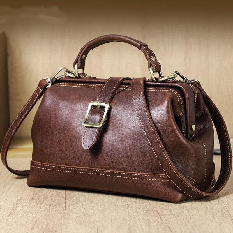 Top Layer Cowhide Dual-use Women's Shoulder Messenger Bag Large Capacity LadyShow.Store