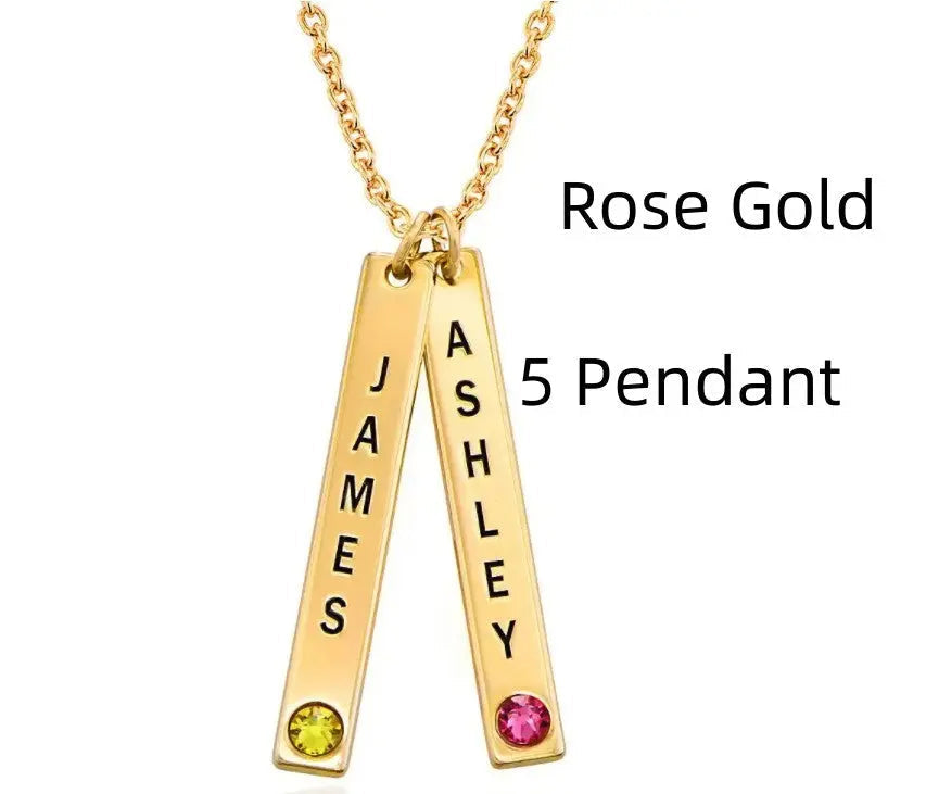 Personalized Vertical Necklace, Mother's Day Gift Maiden-Art