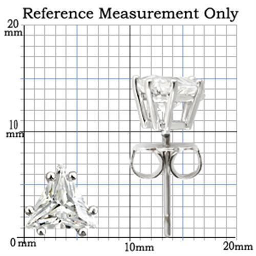 0W156 - Rhodium 925 Sterling Silver Earrings with AAA Grade CZ in Clear-1
