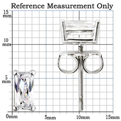 TK0W161 -Stainless Earring with AAA Grade CZ in Clear-6X3mm Alamode