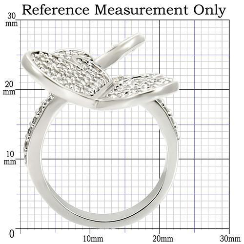 0W237 - Rhodium Brass Ring with AAA Grade CZ in Clear-1