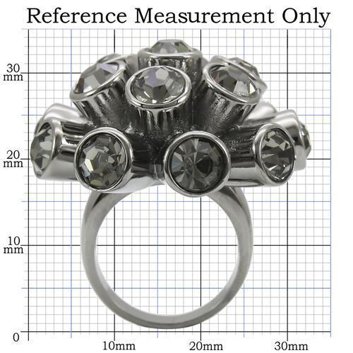 0W306 - Ruthenium Brass Ring with Top Grade Crystal in Jet-1