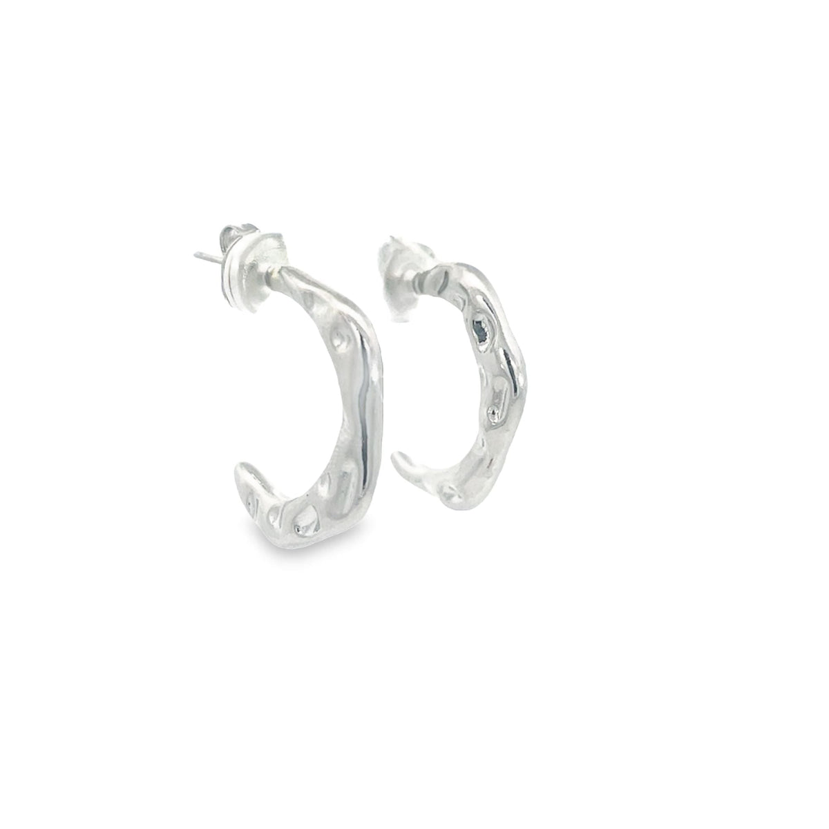 18K Gold Filled Abstract Designed Bumpy Stud Hoop Earring (L418) MIA Jewelry