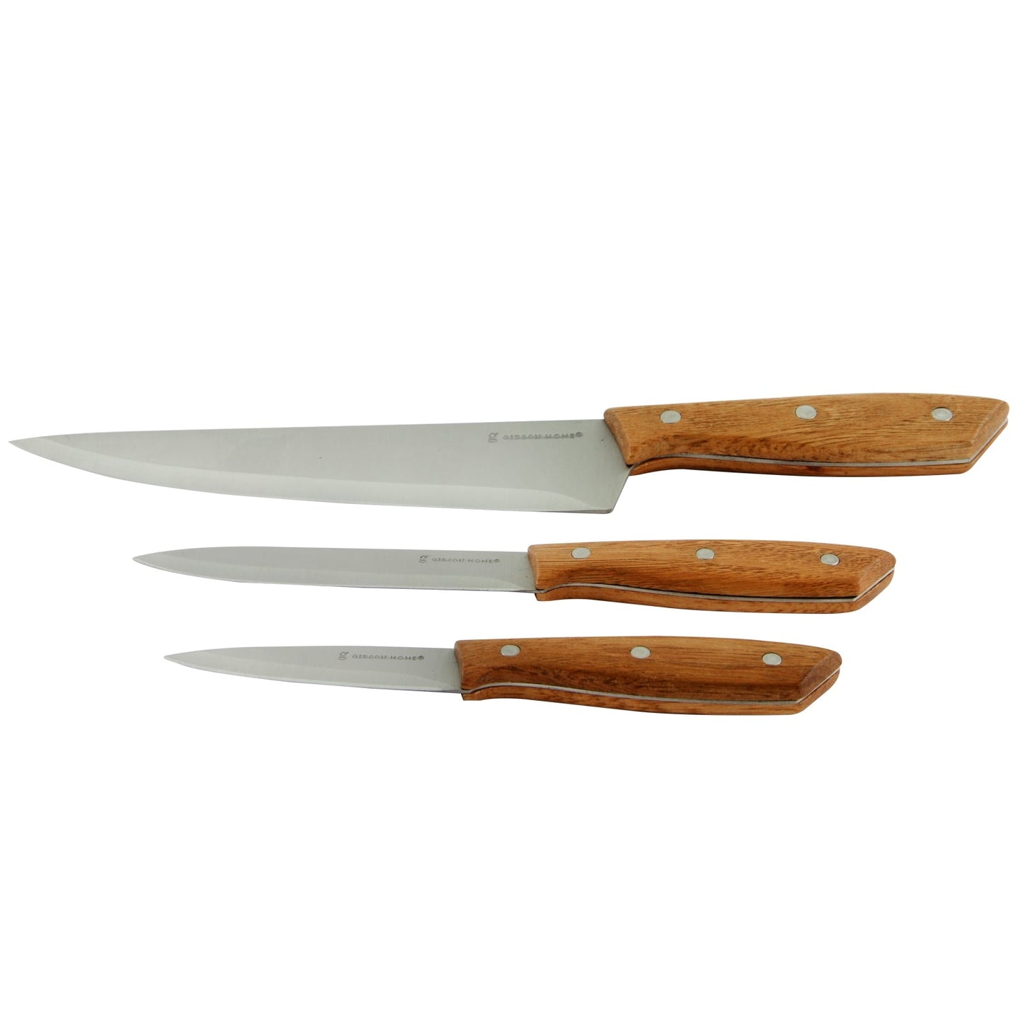Gibson Home Seward 3 Piece Stainless Steel Cutlery Set with Wood Handles W2B