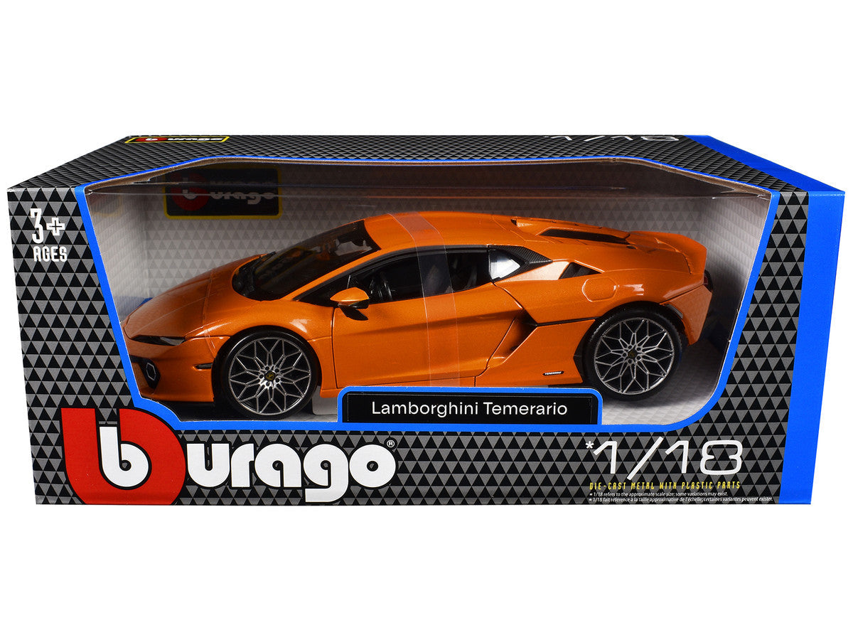 Lamborghini Temerario Orange Metallic 1/18 Diecast Model Car by Bburago Bburago
