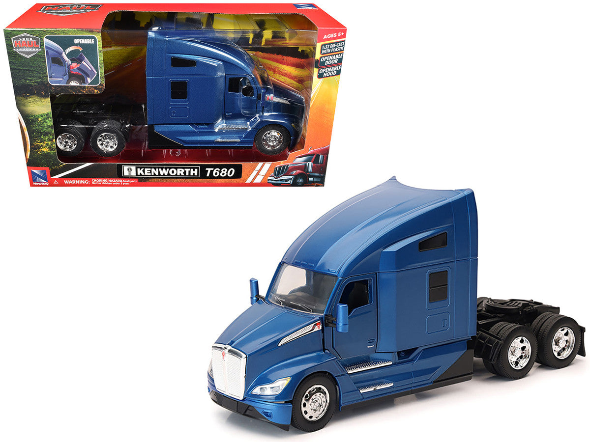 Kenworth T680 Truck Tractor Blue Metallic "Long Haul Truckers" Series 1/32 Diecast Model by New Ray New Ray