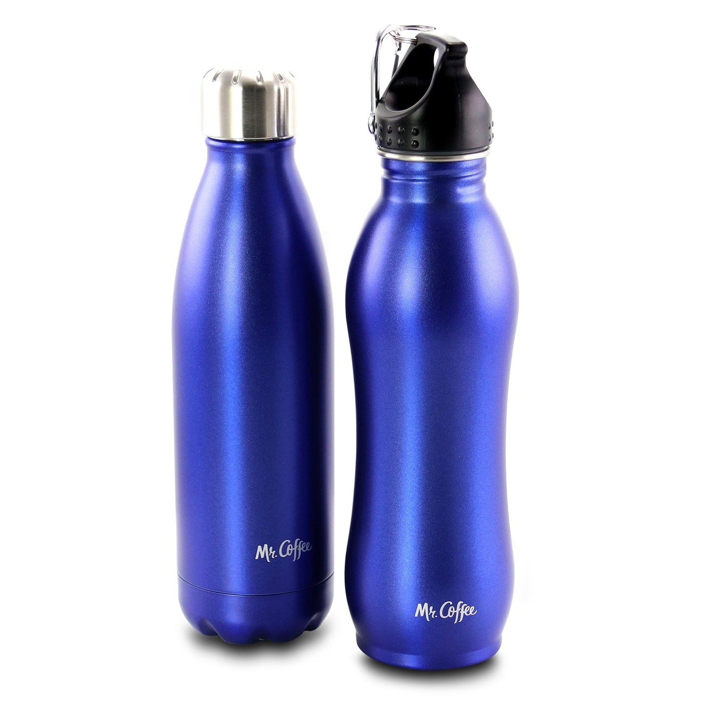 Mr. Coffee Luster Hydration 2 Piece Stainless Steel Thermal Hydration Bottle Set in Metallic Blue W2B