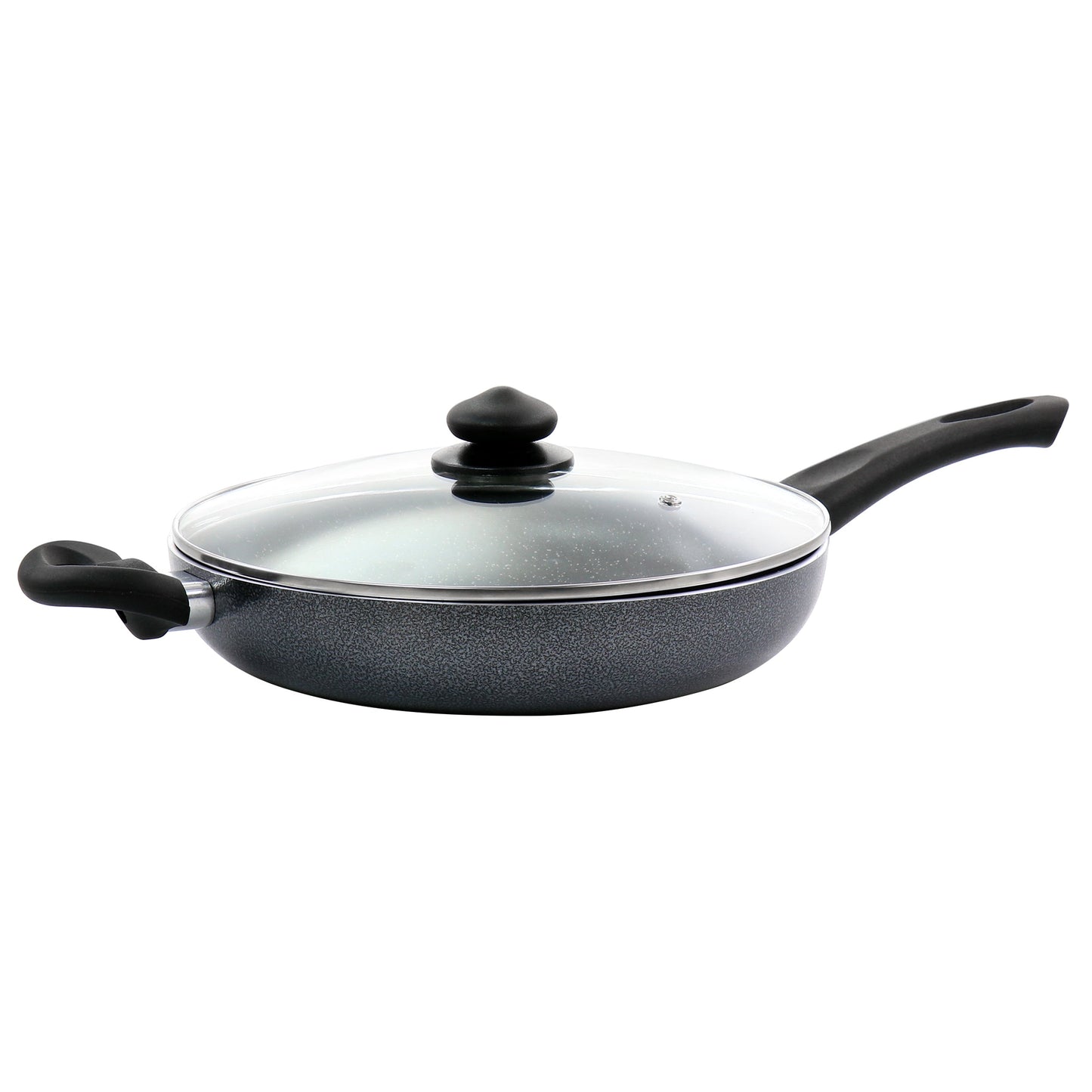 Oster Pallermo 3.5 Quart Aluminum Nonstick Saute Pan in Charcoal with Lid W2B