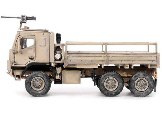 M1083 MTV (Medium Tactical Vehicle) Armored Cab Cargo Truck with Turret Desert Camouflage "US Army" "Armor Premium" Series 1/72 Diecast Model by Panzerkampf Panzerkampf