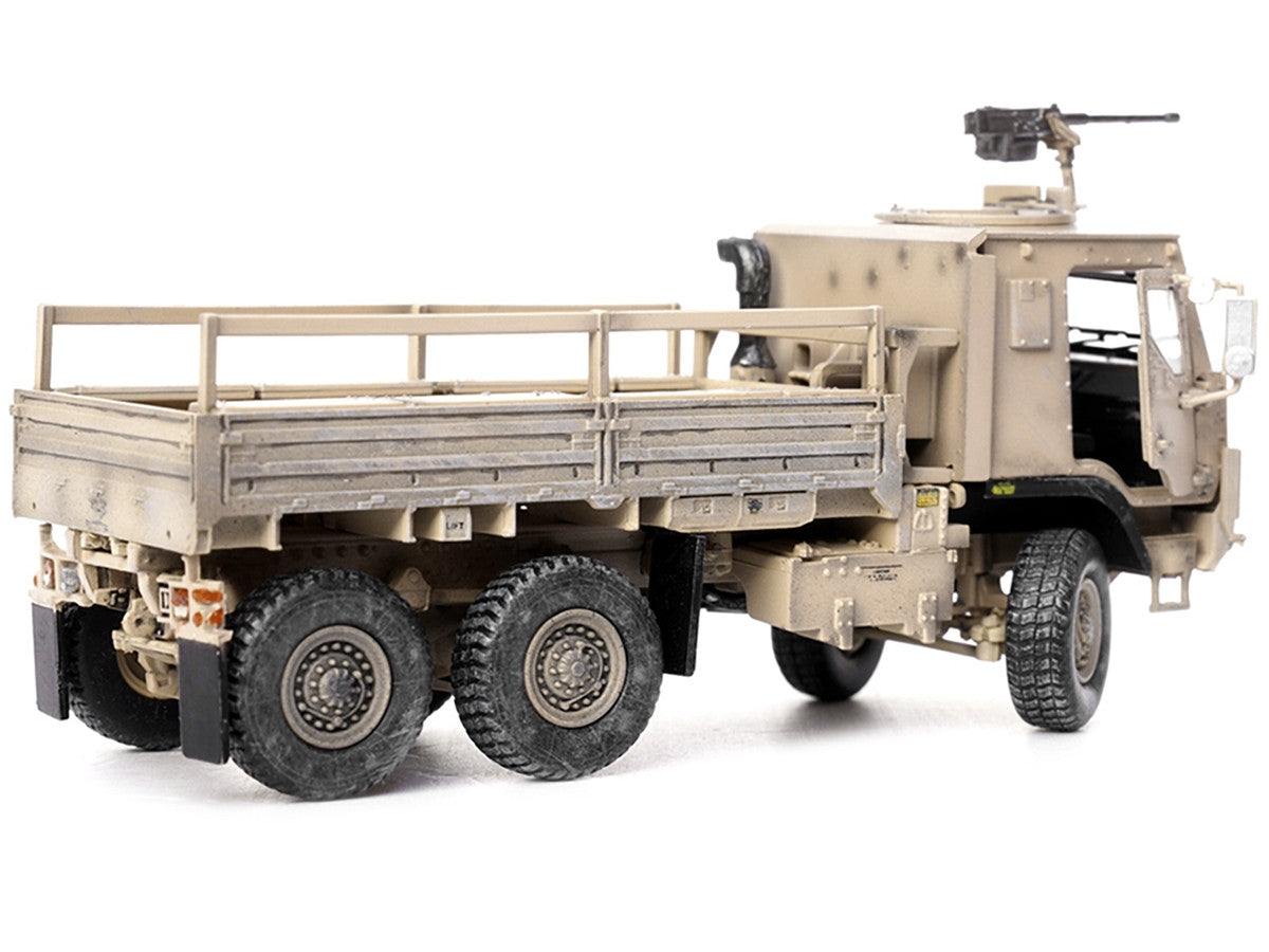 M1083 MTV (Medium Tactical Vehicle) Armored Cab Cargo Truck with Turret Desert Camouflage "US Army" "Armor Premium" Series 1/72 Diecast Model by Panzerkampf Panzerkampf