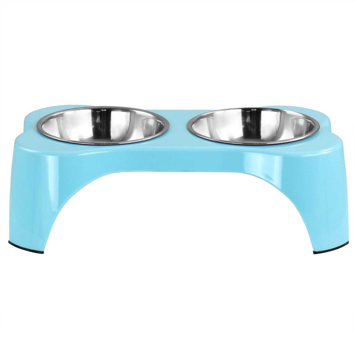 Gibson Home Bow Wow Meow 3 Piece Elevated Pet Bowl Dinner Set in Teal W2B