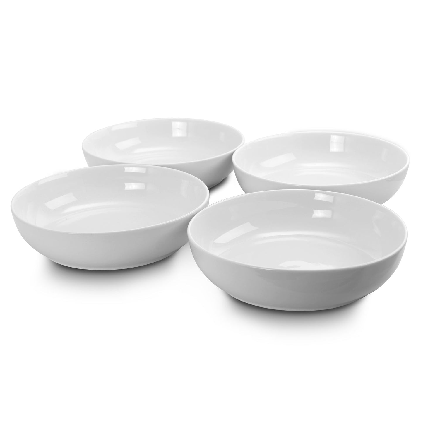 Gibson Home Extra Wide 8.5 in. Stoneware Dinner and Serving Bowls in White, Set of 4 W2B