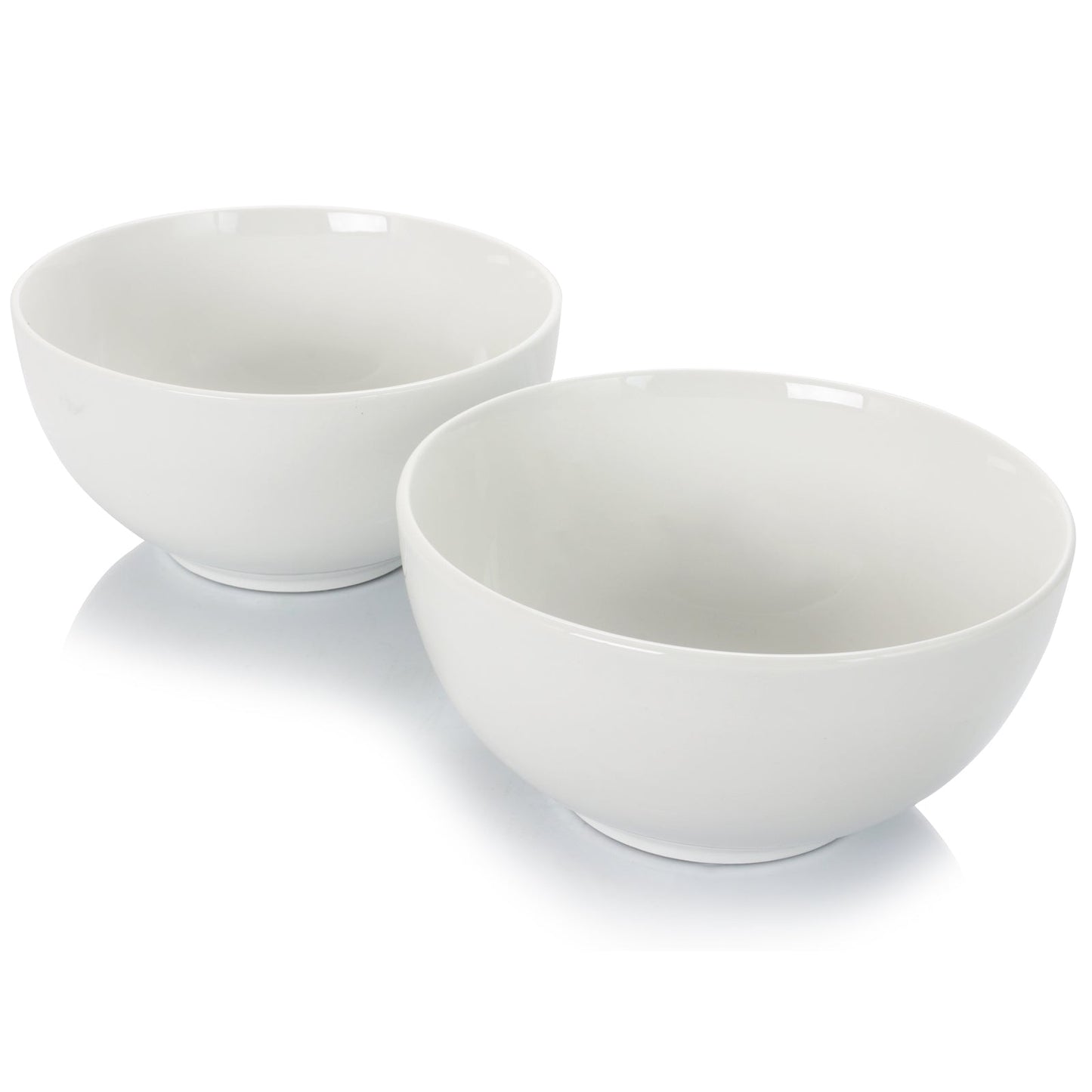 Gibson Home 2 Piece 7 Inch Ceramic All-Purpose Round Bowl Set in White W2B