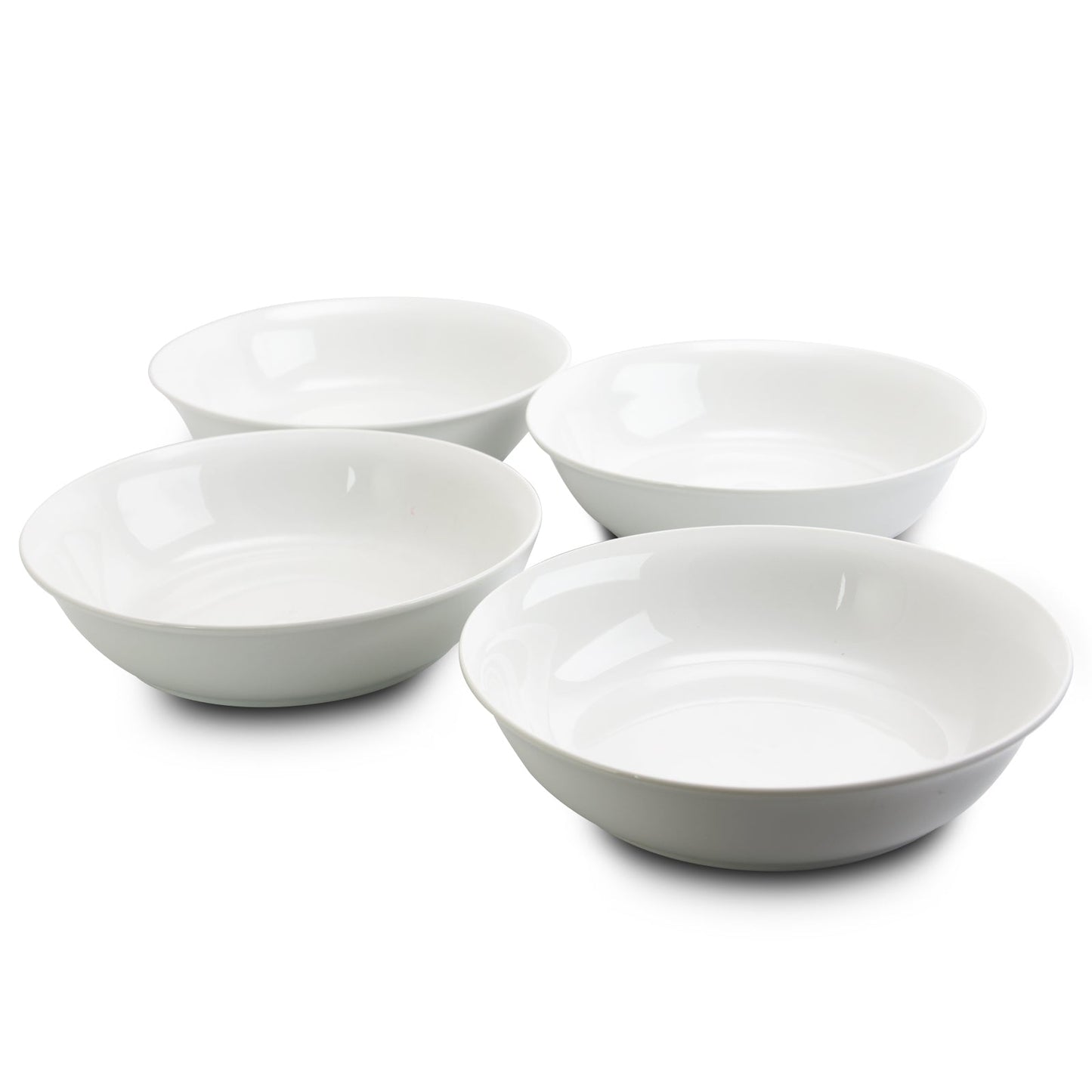 Gibson Home Wide 8.75 in. Stoneware Dinner and Serving Bowls in White, Set of 4 W2B
