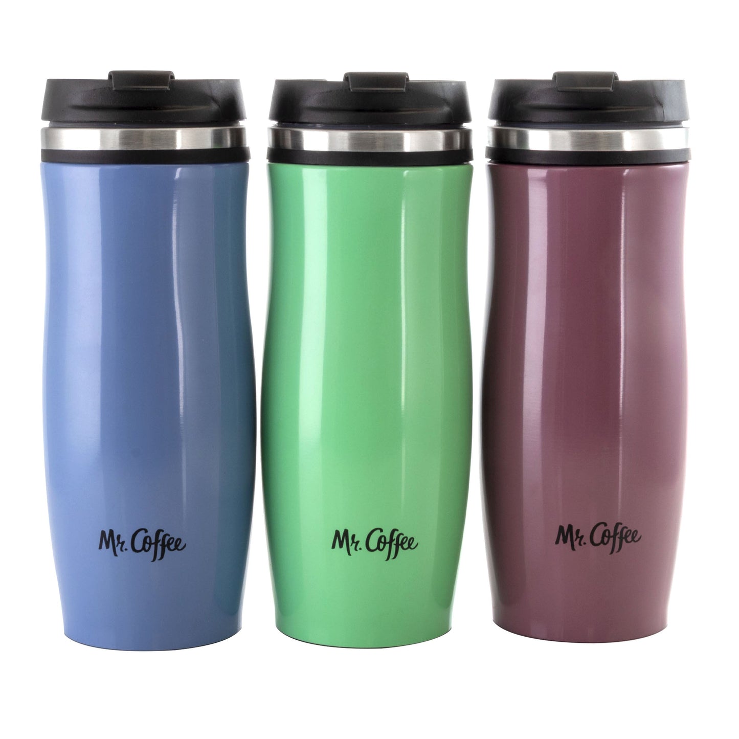 Mr. Coffee 12.5 Ounce Stainless Steel Insulated Thermal Travel Mug Set of 3 W2B