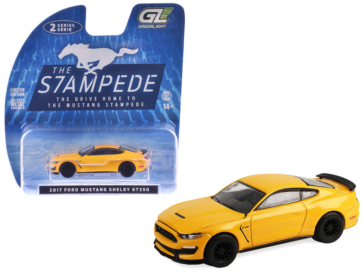 2017 Ford Mustang Shelby GT350 Triple Yellow Tri-Coat "Stampede" Series 2 1/64 Diecast Model Car by Greenlight Greenlight