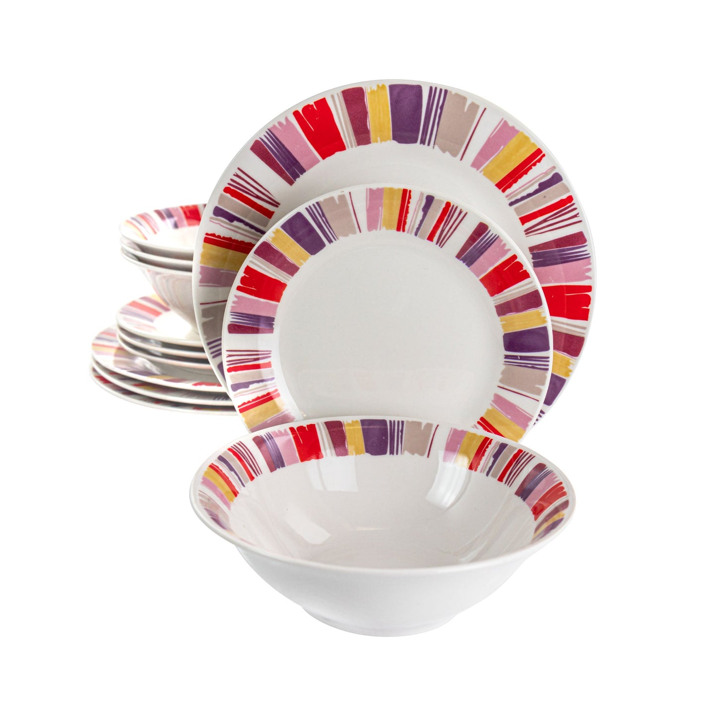 Gibson Home Orleans 12 Piece Ceramic Dinnerware Set W2B