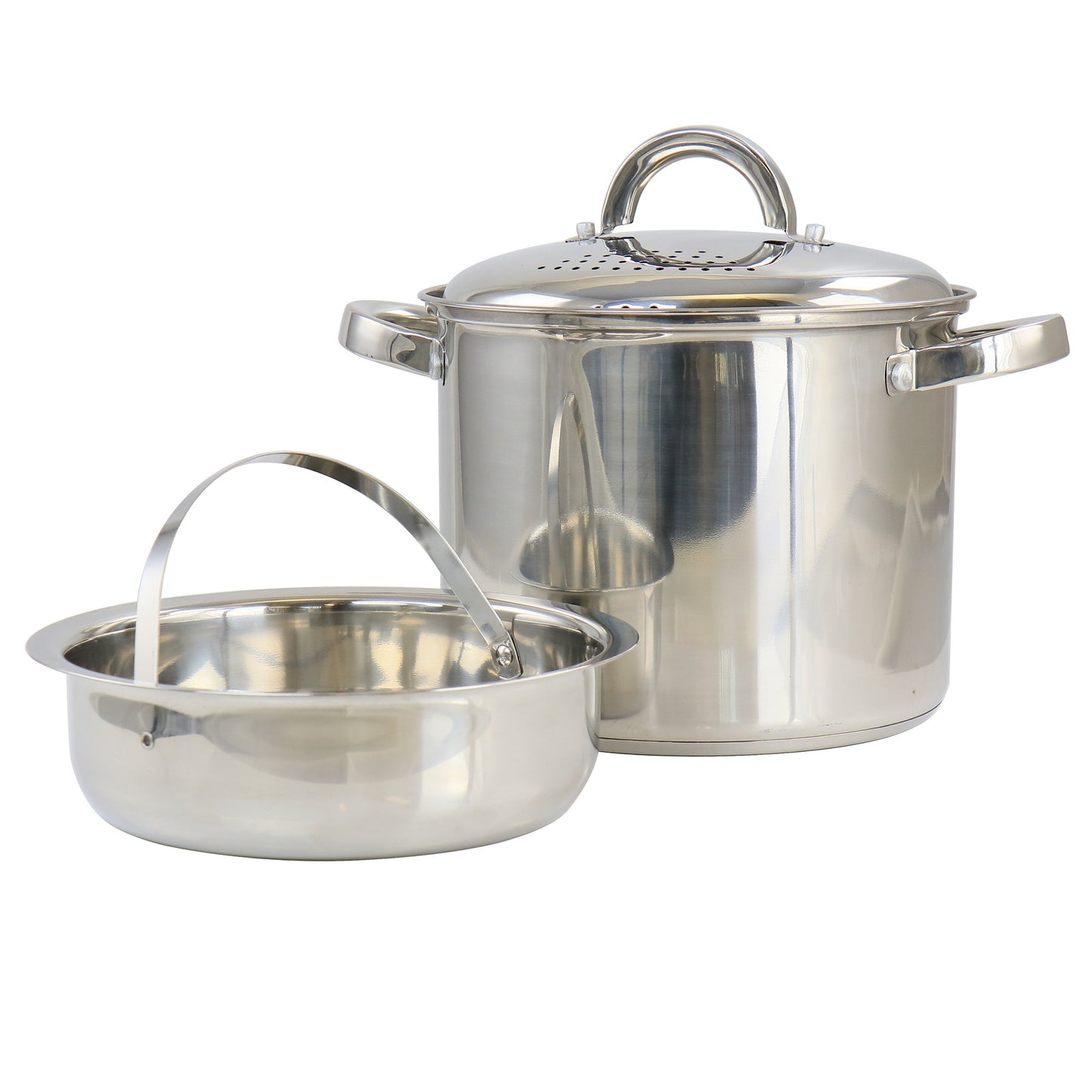Oster Sangerfield 5 Quart Stainless Steel Pasta Pot with Strainer Lid and Steamer Basket W2B