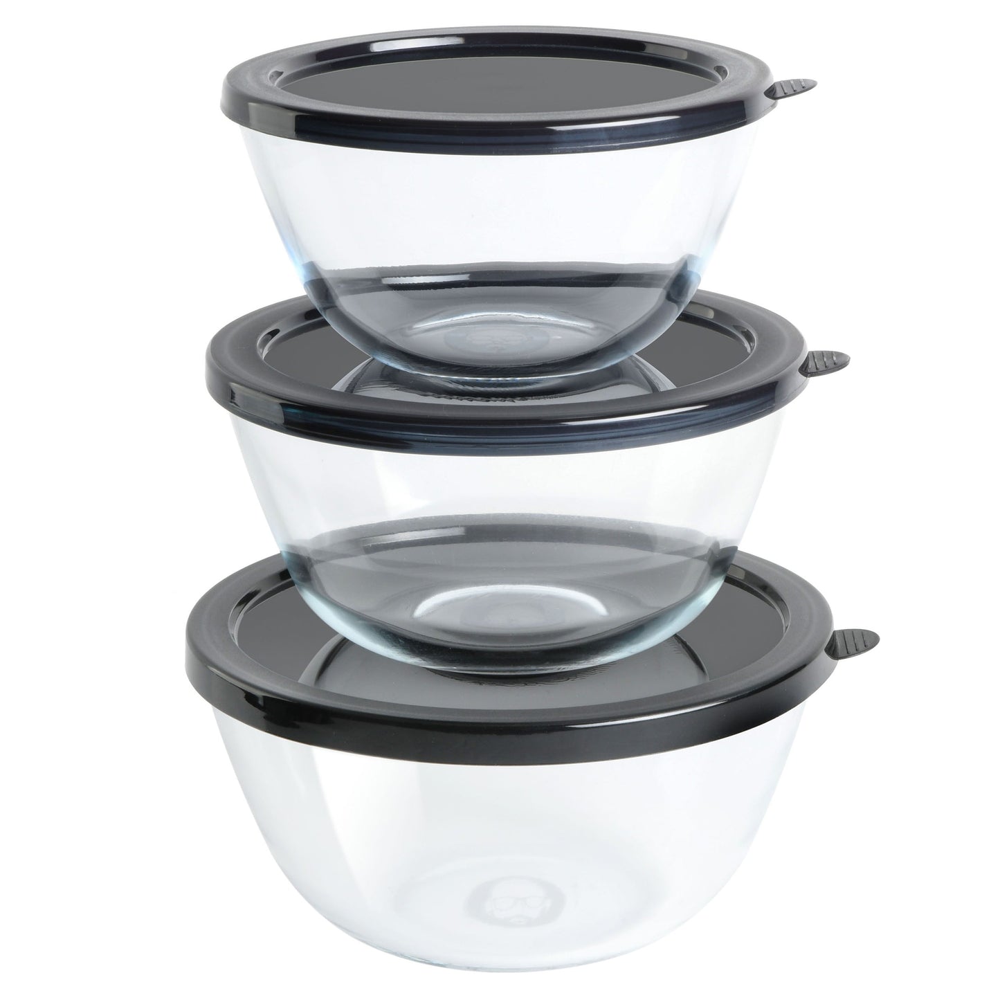 Babish 6 Piece Borosilicate Glass Mixing Bowl Set with Lids W2B