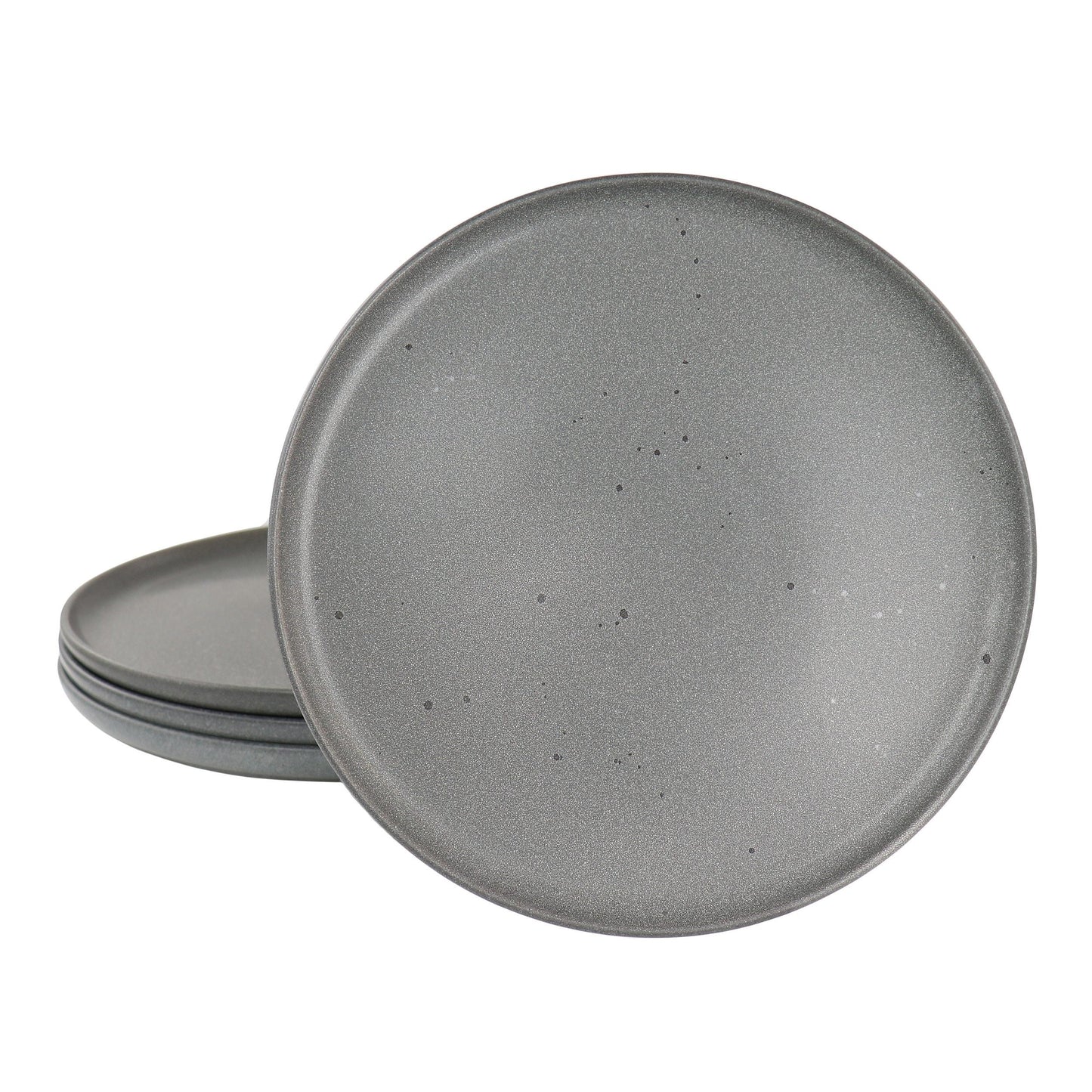 Our Table Landon 4 Piece 8.4 Inch Round Stoneware Salad Plate Set in Truffle W2B