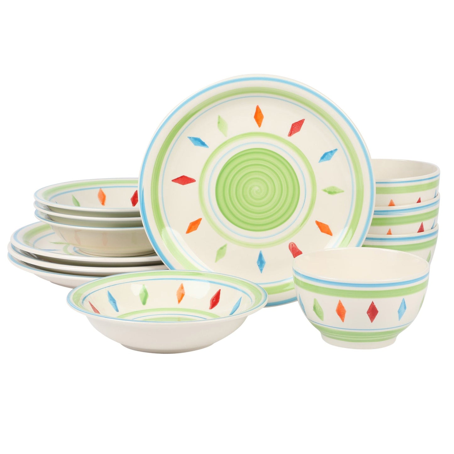 Gibson Home Heidy 12 Piece Durastone Dinnerware Set W2B
