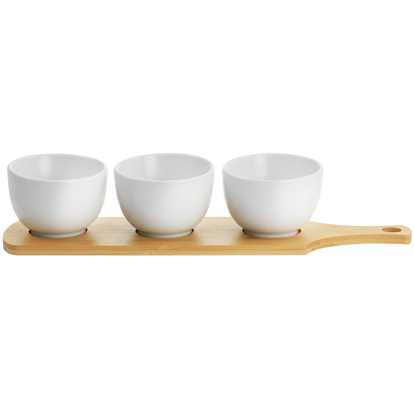 Gibson Elite Gracious Dining 4 Piece Fine Ceramic Tidbit Bowl Set with Base in White W2B
