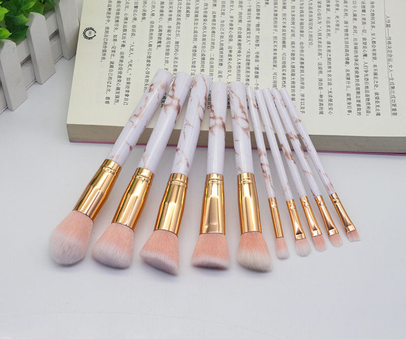 15 Marbled Design Makeup Brushes Set LadyShow.Store
