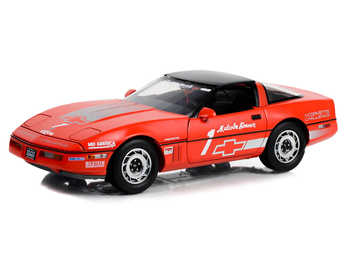 1988 Chevrolet Corvette C4 #1 Malcolm Konner "Corvette Challenge Race Car" Red with Black Top 1/18 Diecast Model Car by Greenlight Greenlight
