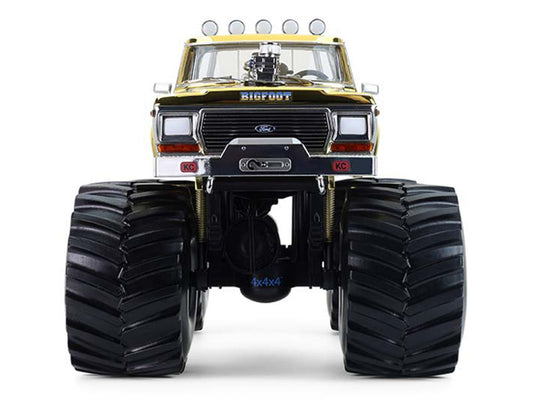 1979 Ford F-250 Monster Truck "Bigfoot #1 50th Anniversary" Gold Chrome with Bob Chandler Standing Figure "Kings of Crunch" Series 1/18 Diecast Model Car by Greenlight-1