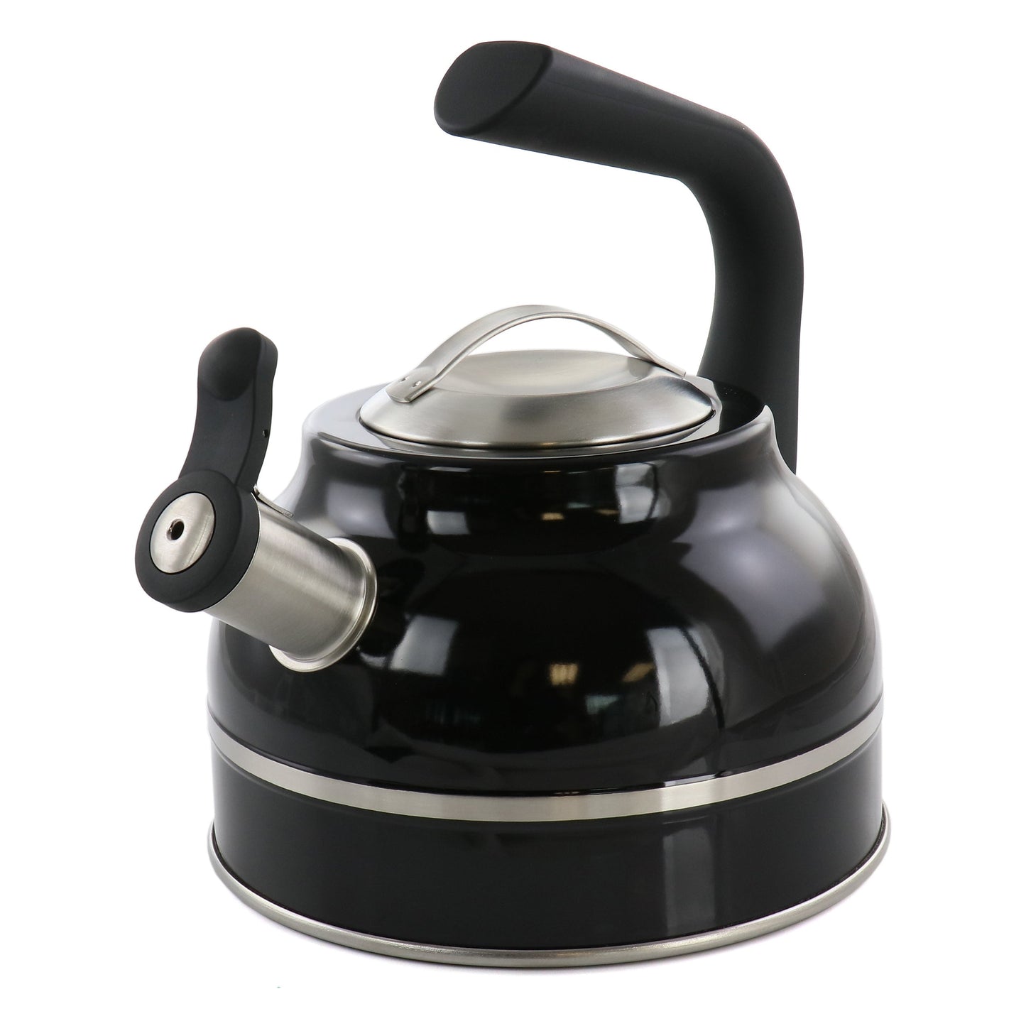 Kenmore Elite 2.3 Quart Stainless Steel Whistling Tea Kettle in Black W2B