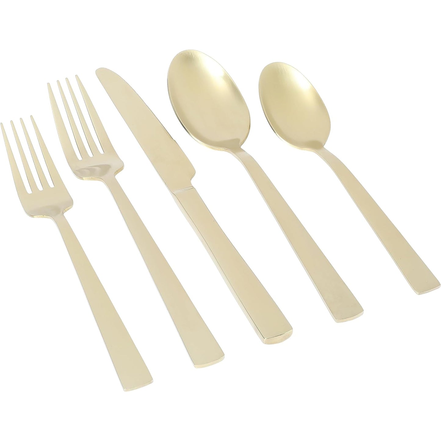 Gibson Elite Earlston 20 Piece Stainless Steel Flatware Set in Champagne Gold W2B