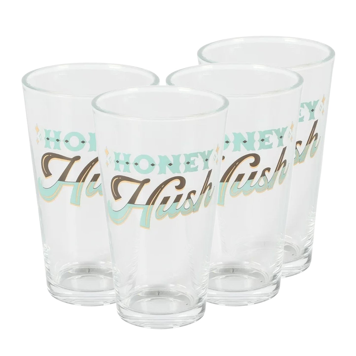 Wanda June Home By Miranda Lambert 4 Piece 16 Ounce Glass Honey Hush Tumbler Set W2B