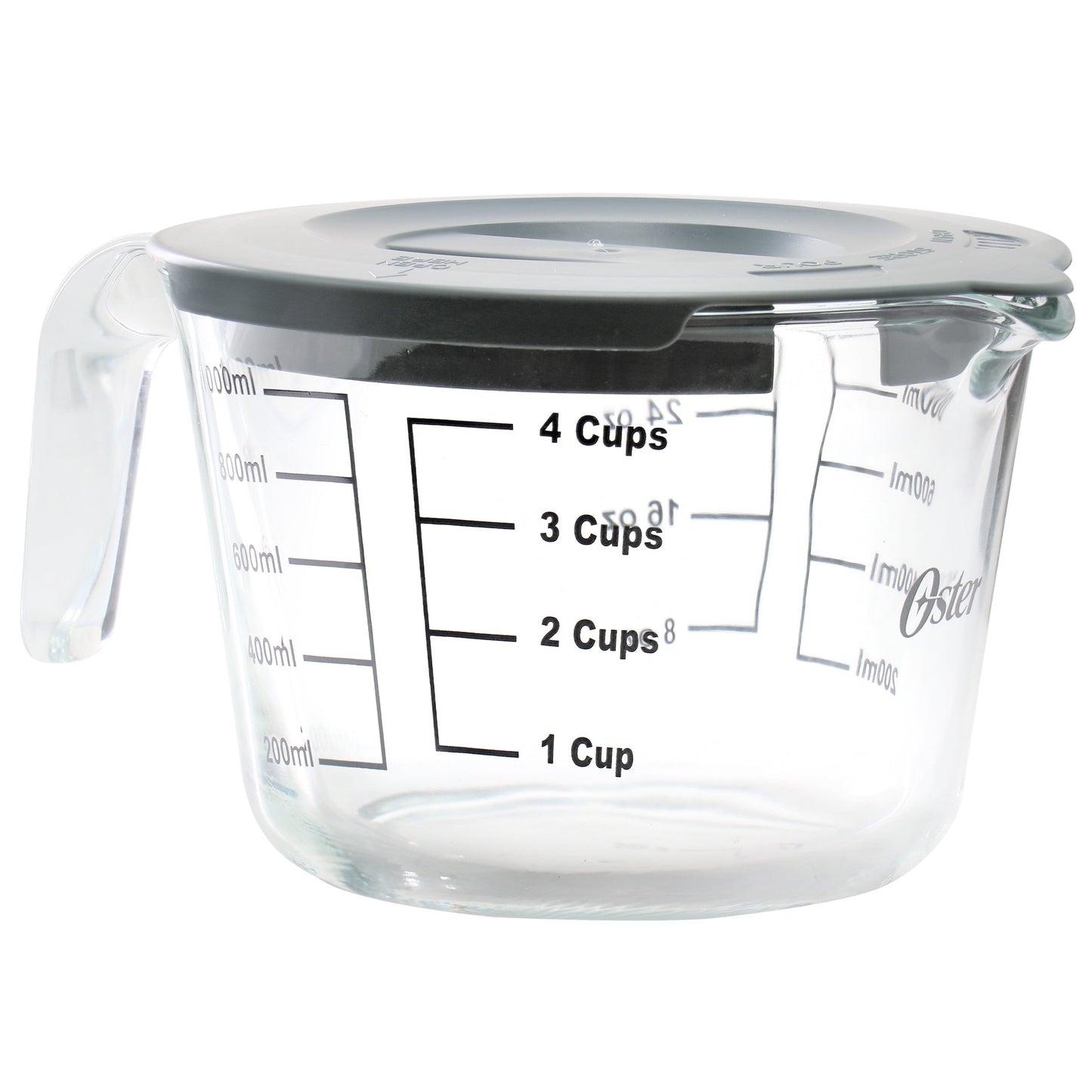 Oster Coolidge 4 Cup Clear Glass Measuring Cup with Snap on Lid W2B