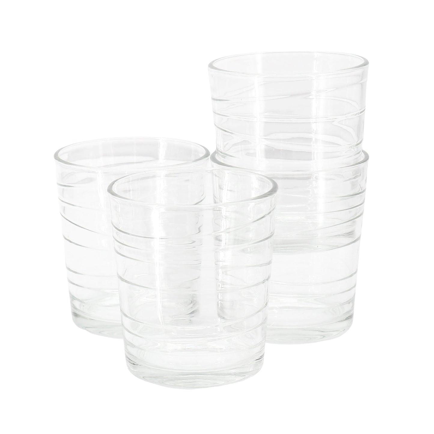 Gibson Home 4 Piece 13.5 Ounce Swirl Double Old-Fashioned Glassware Set W2B