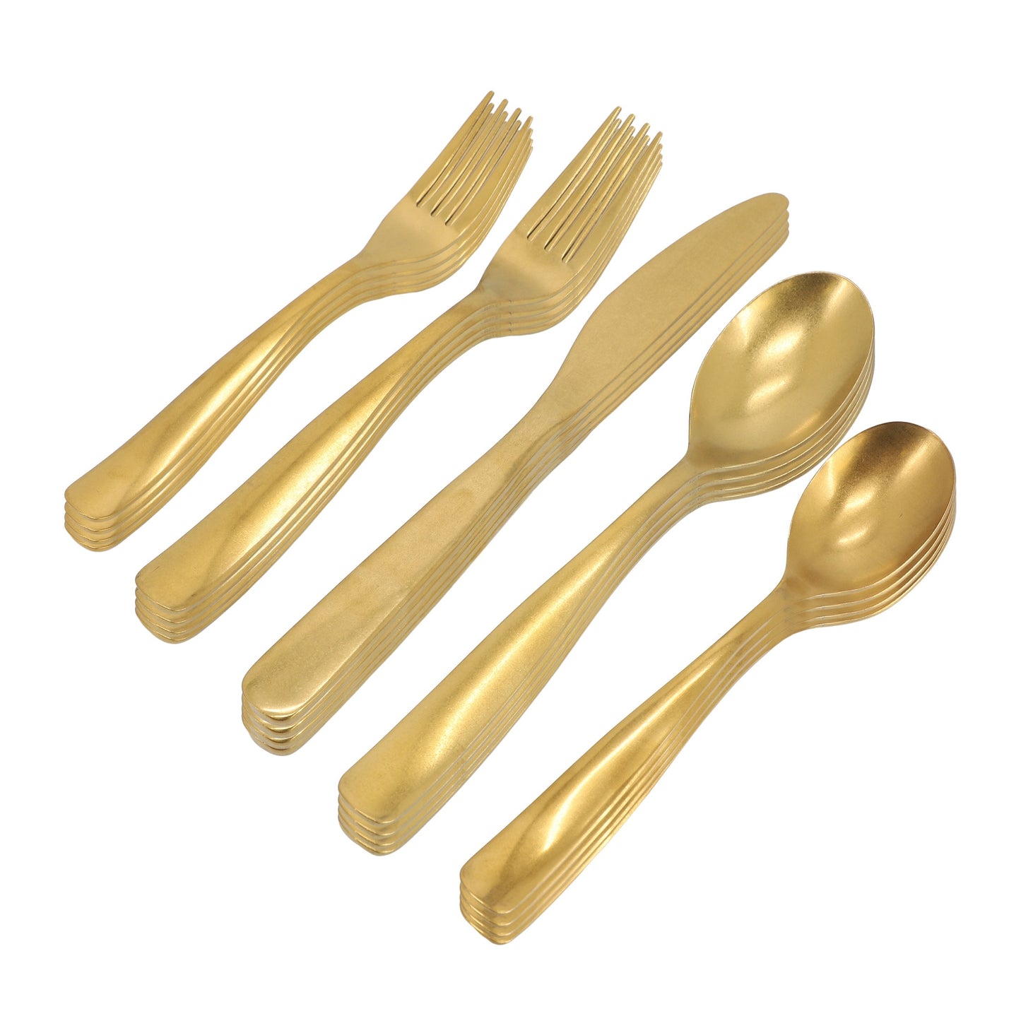 Gibson Home Hulton 20 Piece Stainless Steel Flatware Set in Matte Gold W2B