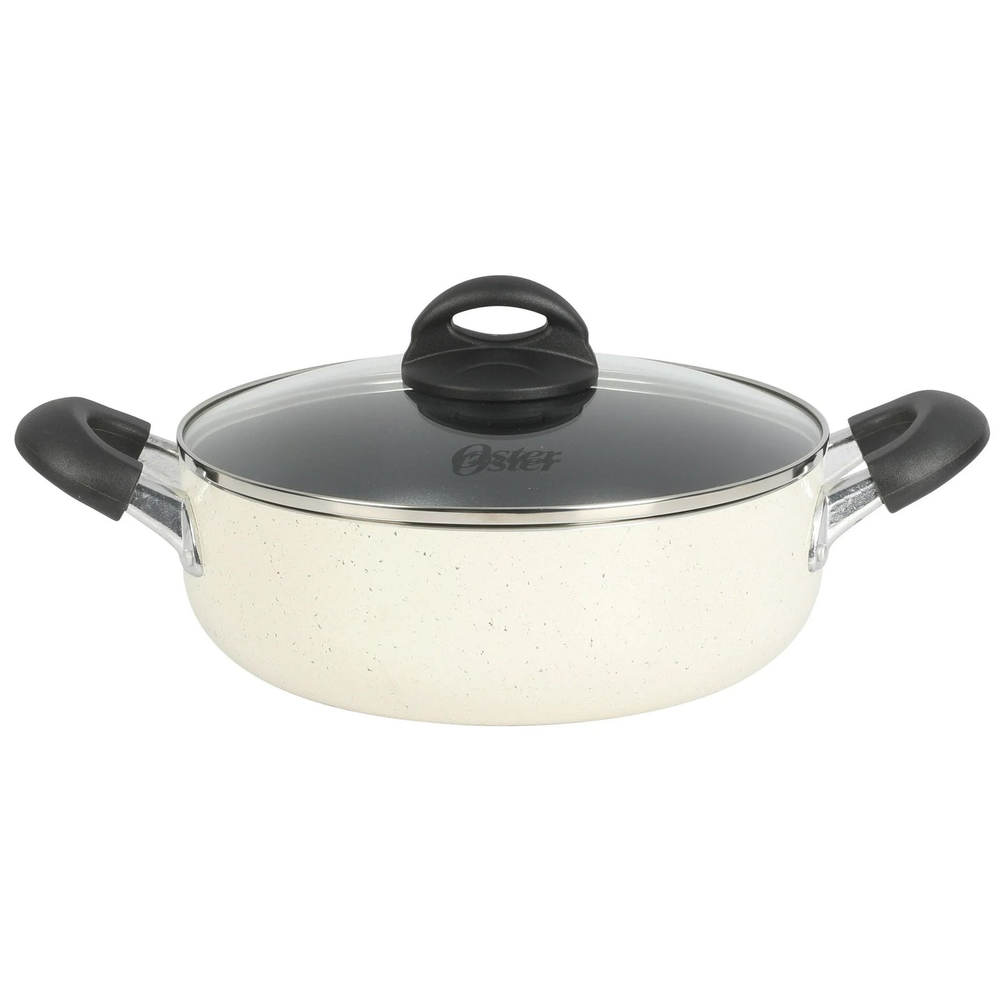 Oster Clairborne 6.9 Quart Nonstick Aluminum Caldero with Lid in Linen W2B