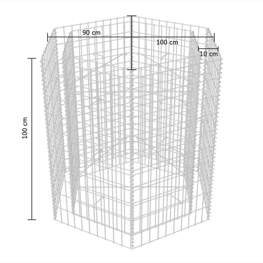 Hexagonal Gabion Raised Bed 39.4"x35.4"x39.4" W2B