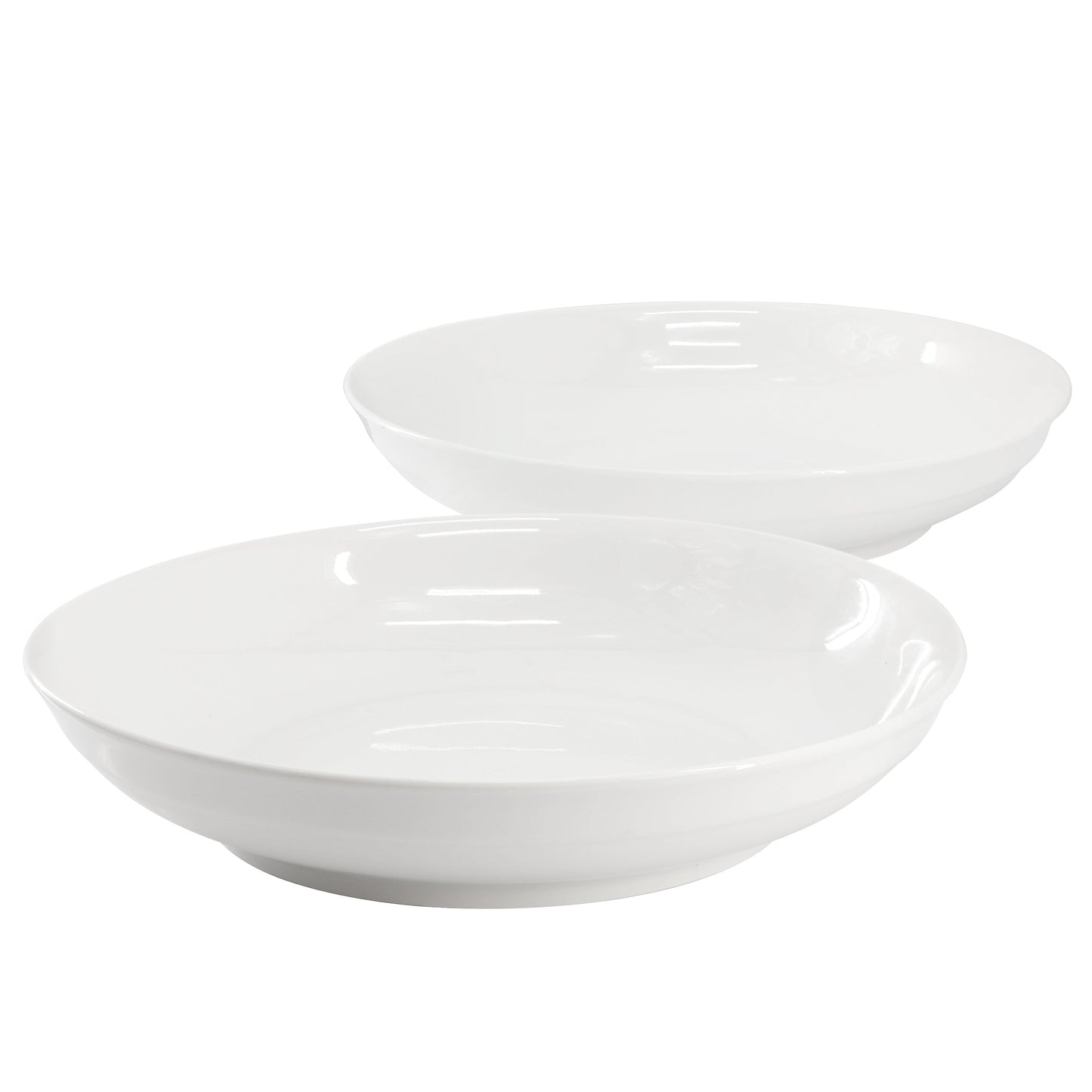 Gibson Home 2 Piece 11 Inch Round Fine Ceramic Serving Bowl Set in White W2B